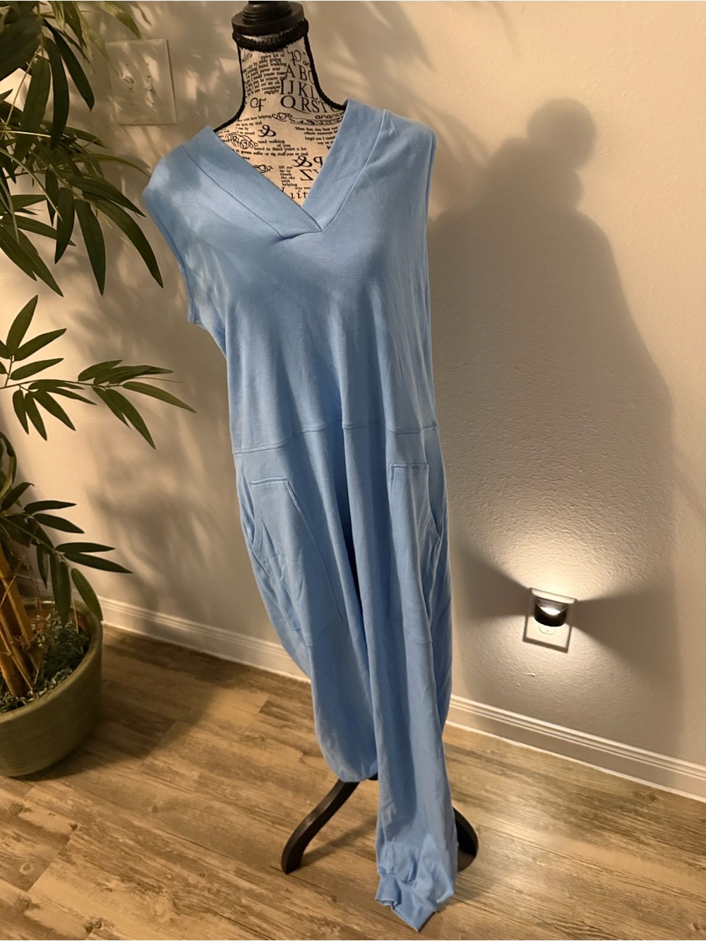 Zenana Outfitters Sky Blue Sleeveless V-Neck Jumpsuit with Pockets